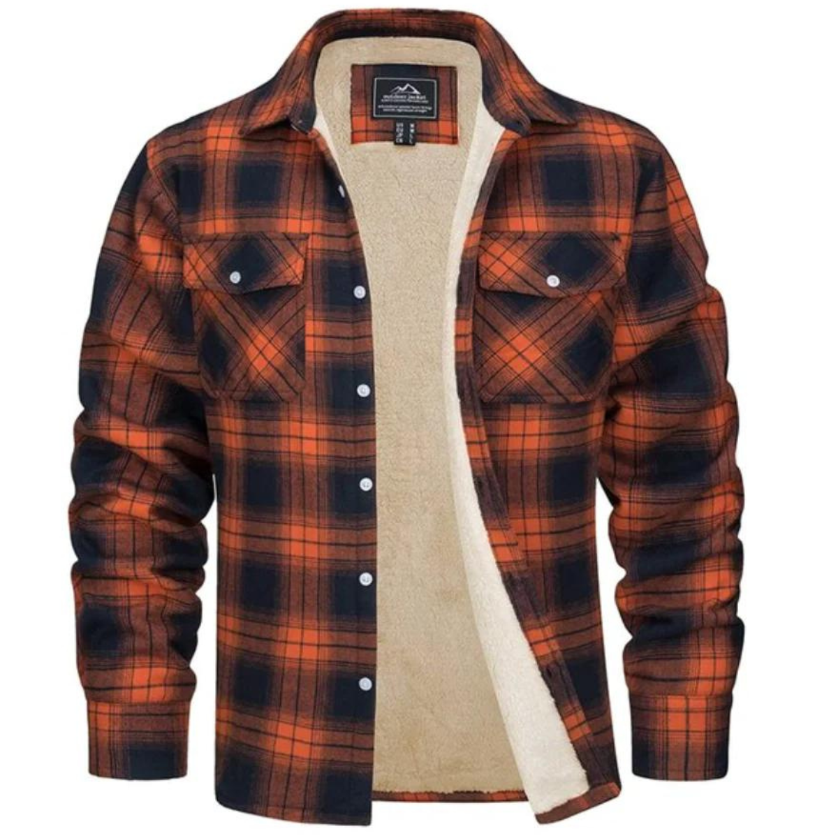 Men's Plaid Sherpa Lined Jacket - VibreMode