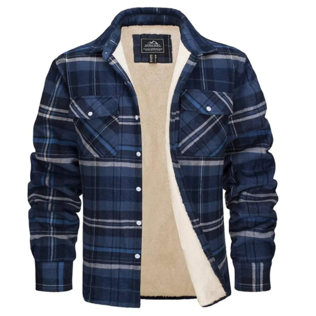 Casual Plaid Shirt Jacket for Men