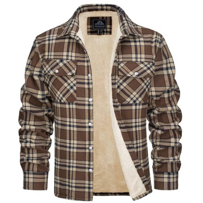 Men's Plaid Sherpa Lined Jacket