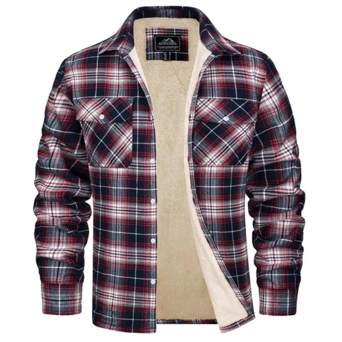 Men's Plaid Sherpa Lined Jacket