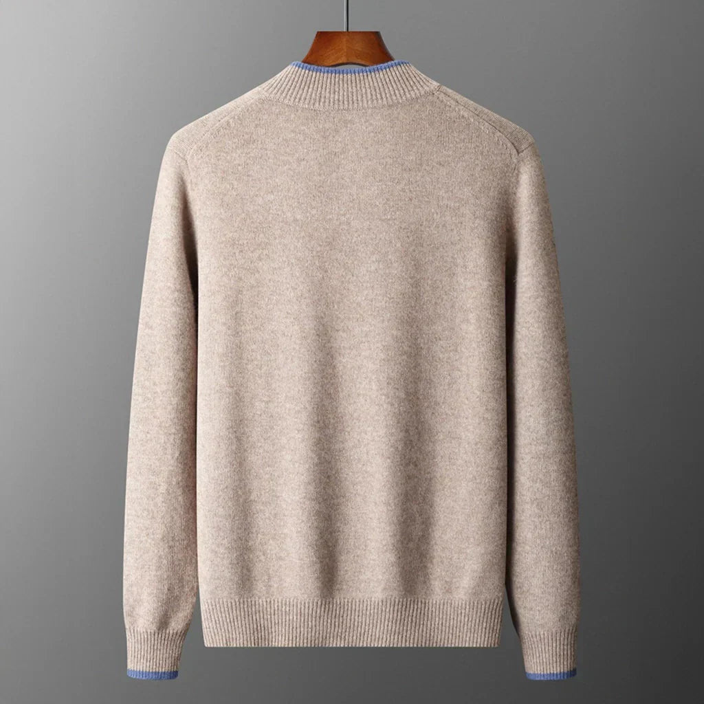 Men's Cashmere Zip Jacket Warm Beige