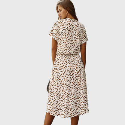 Colorful Front Button Midi Dress