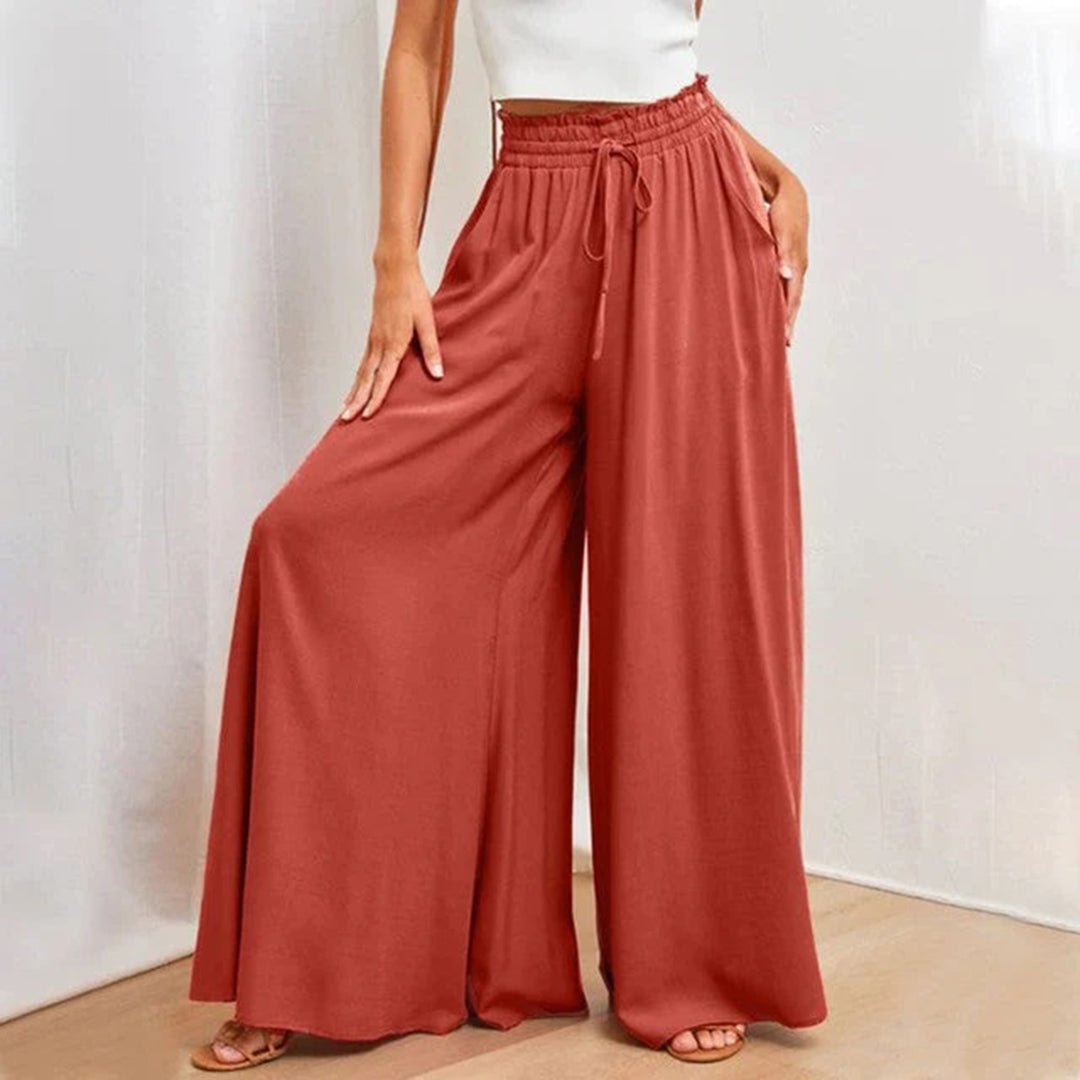 Women's Smocked High Waist Wide Leg Pants