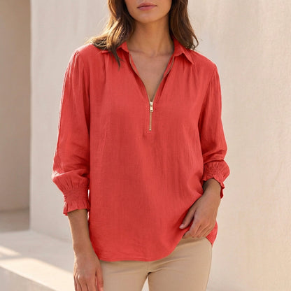 Women's Linen Oversized Blouse Relaxed Fit