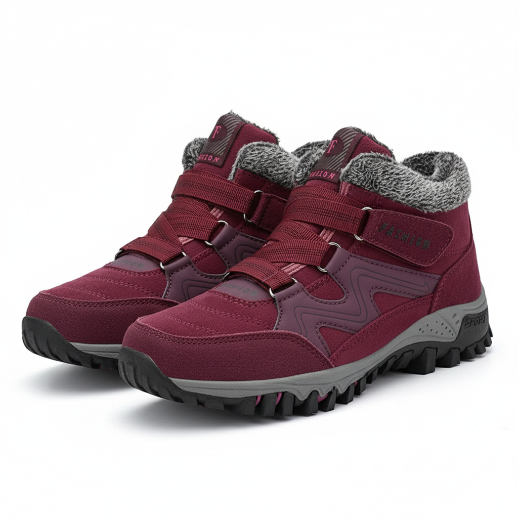 Women's Ankle Boots Hook Strap Lug Sole Design
