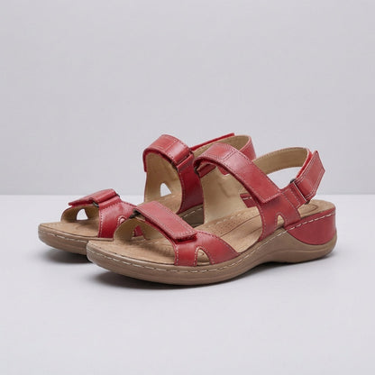 Adjustable Strap Sandals Cushioned Sole Comfortable Brown