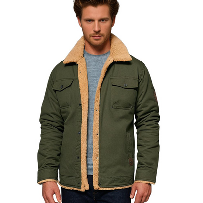 Men's Sherpa Lined Winter Jacket Warm Insulation