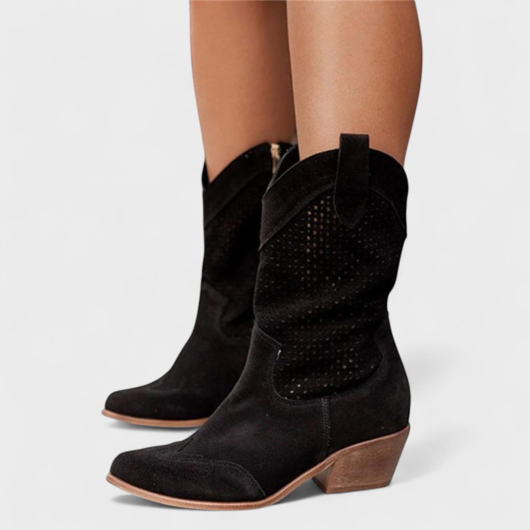 Women's Block Heel Boots Round Toe