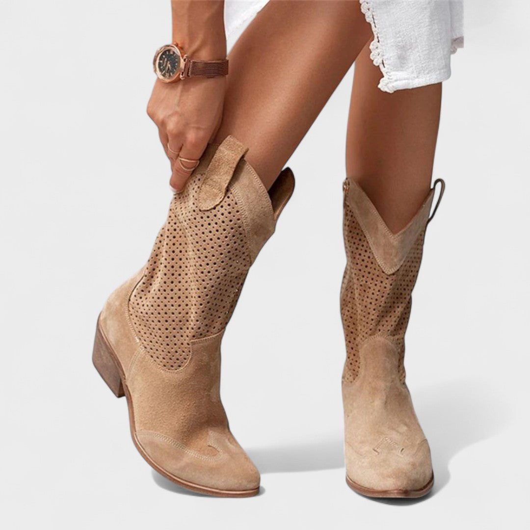 Women's Block Heel Boots Round Toe