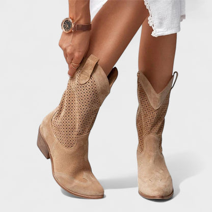 Women's Block Heel Boots Round Toe