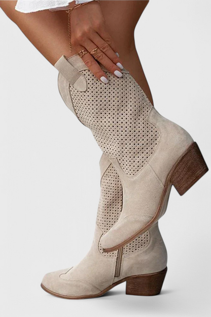 Women's Cowboy Ankle Boots Block Heel