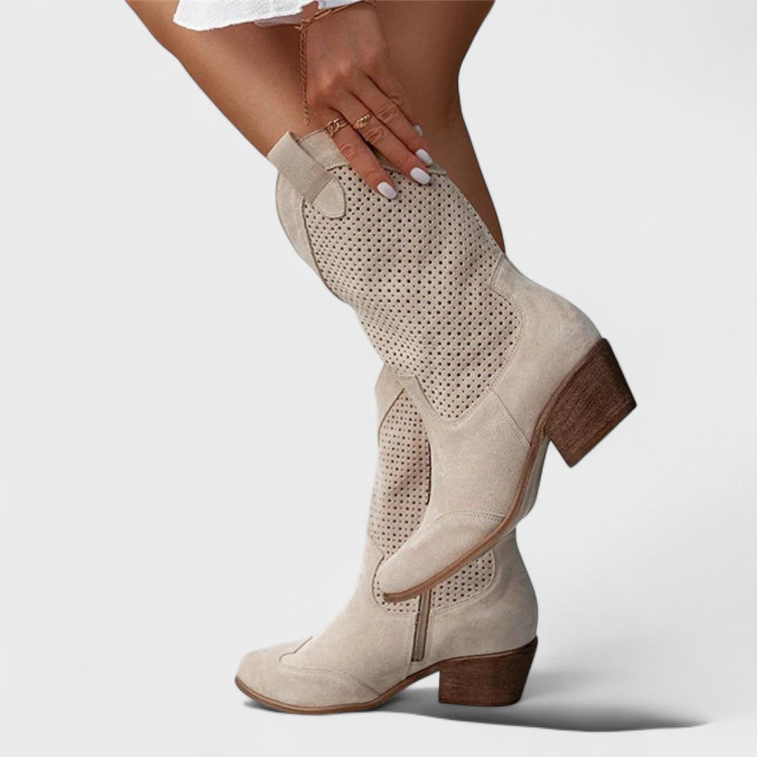 Women's Block Heel Boots Round Toe - VibreMode