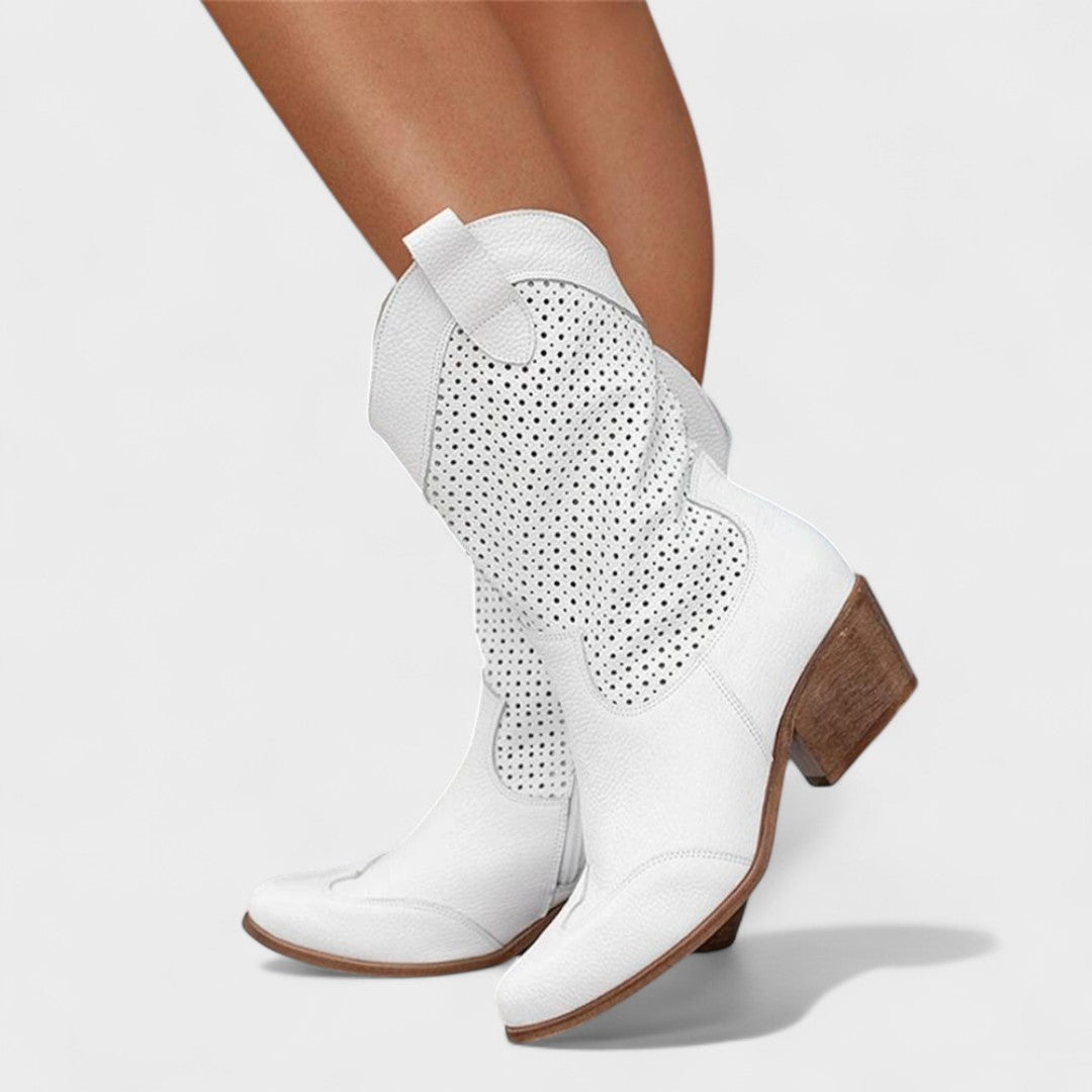 Women's Block Heel Boots Round Toe