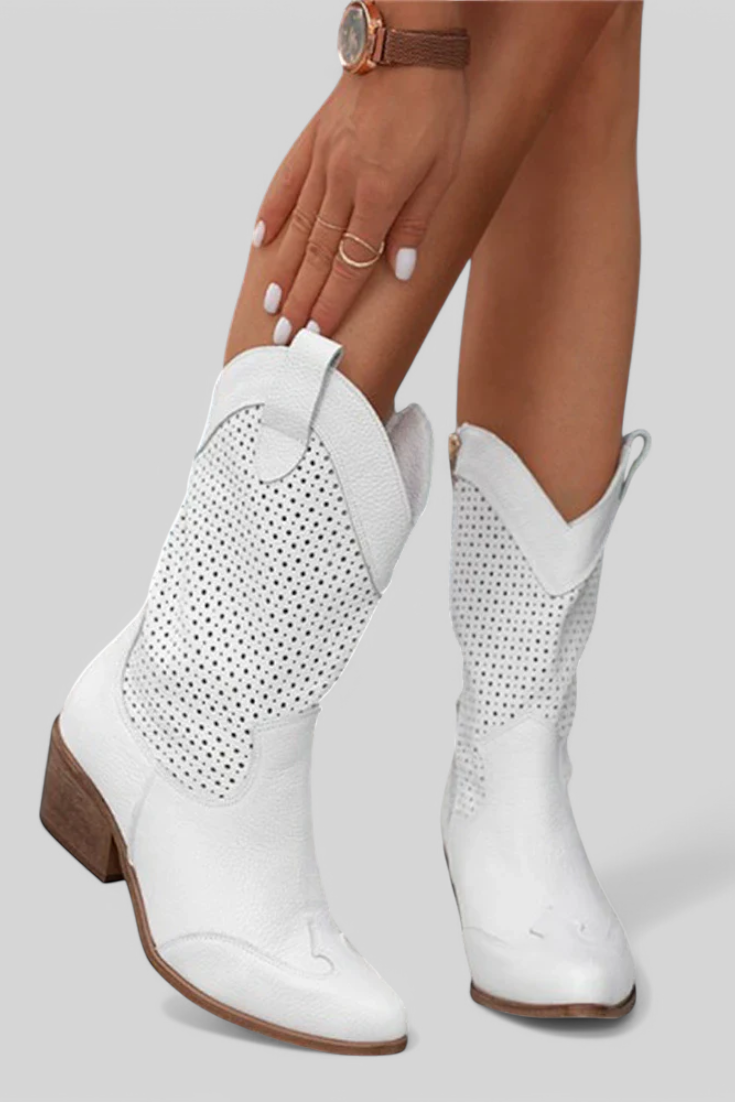 Women's Western Block Heel Boots - VibreMode