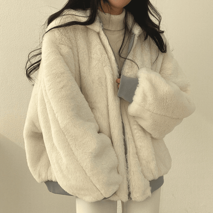 Ladies Cozy Fleece Zipper Winter Coat
