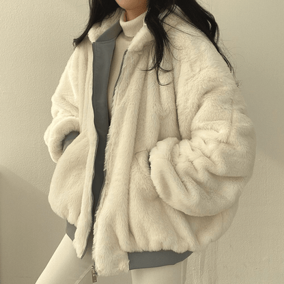 Ladies Cozy Fleece Zipper Winter Coat