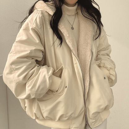 Ladies Cozy Fleece Zipper Winter Coat