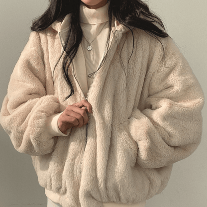 Ladies Cozy Fleece Zipper Winter Coat