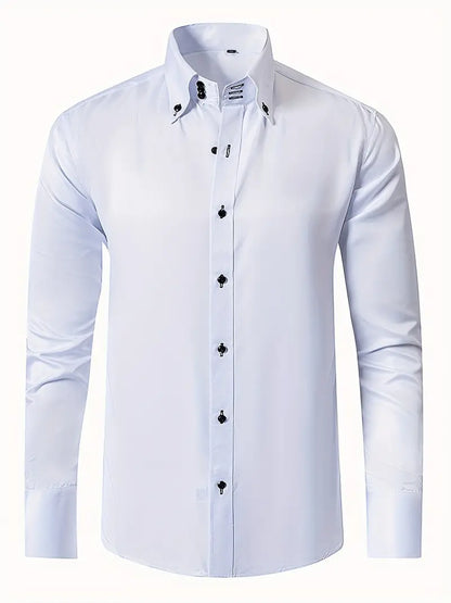 Charles Men's Formal Dress Shirt Button Front - VibreMode