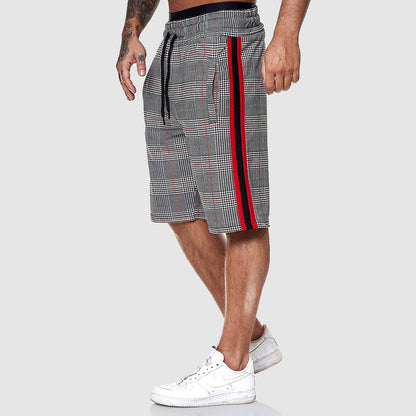 Men's Plaid Shorts Side Stripe - VibreMode