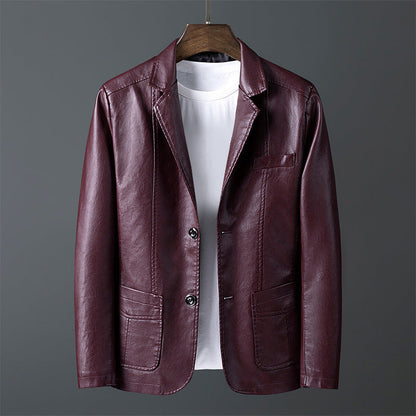 Men's Genuine Leather Jacket Classic Cut Brown