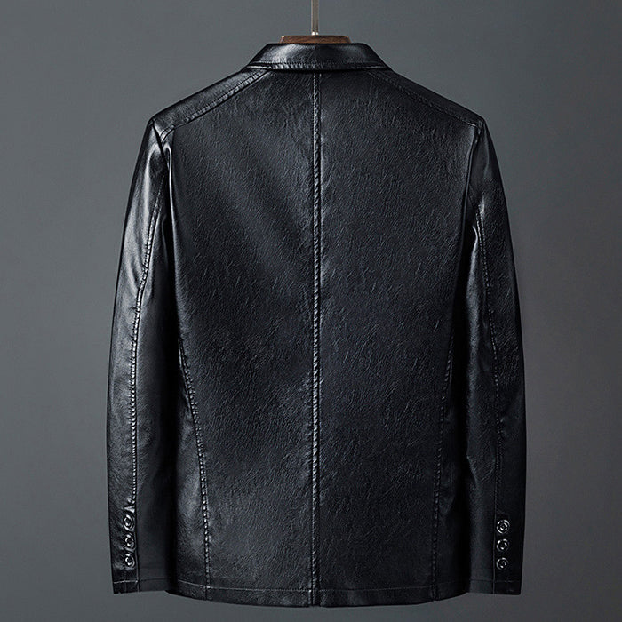 Men's Genuine Leather Jacket Classic Cut Brown