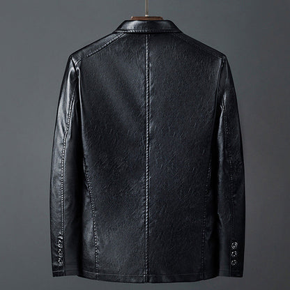Men's Genuine Leather Jacket Classic Cut Brown