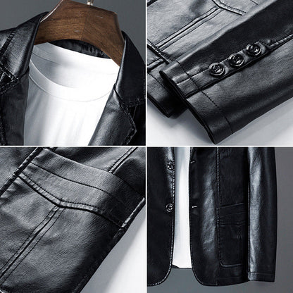 Men's Genuine Leather Jacket Classic Cut Brown