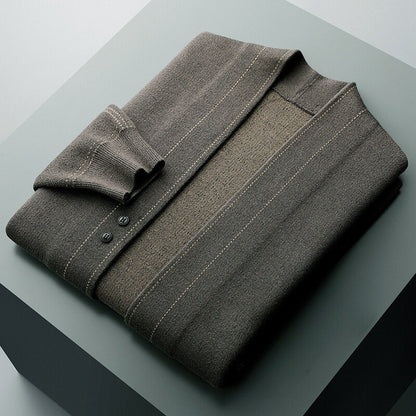 Men's Open Front Cardigan Button Detail