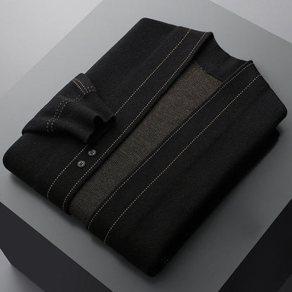 Men's Open Front Cardigan Button Detail