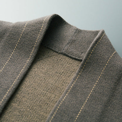 Men's Open Front Cardigan Button Detail