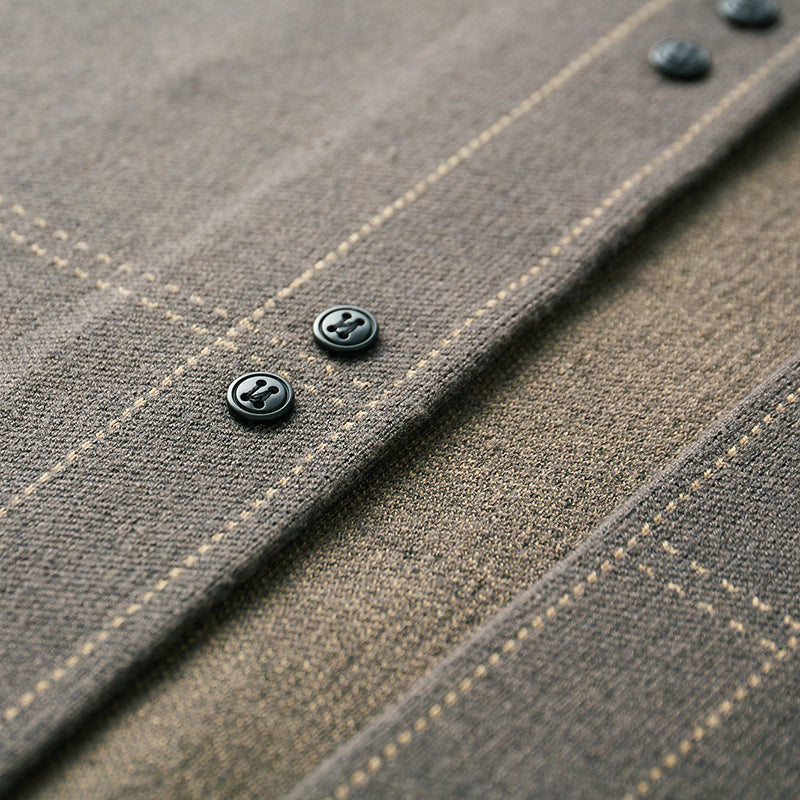 Men's Open Front Cardigan Button Detail