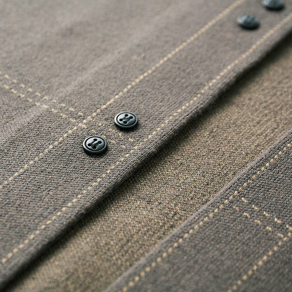 Men's Open Front Cardigan Button Detail