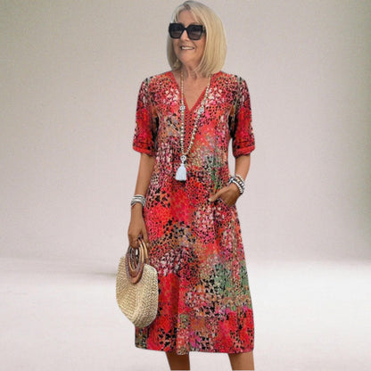 Women's Floral Spring Dress Elegant - VibreMode