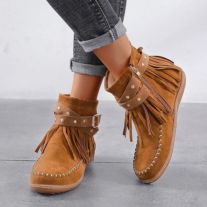Round Toe Winter Boots for Women – Stylish & Comfortable