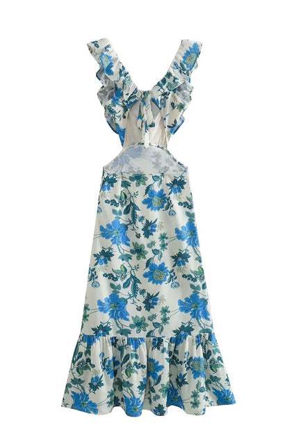 Chic Ladies Floral Off Shoulder Maxi Dress