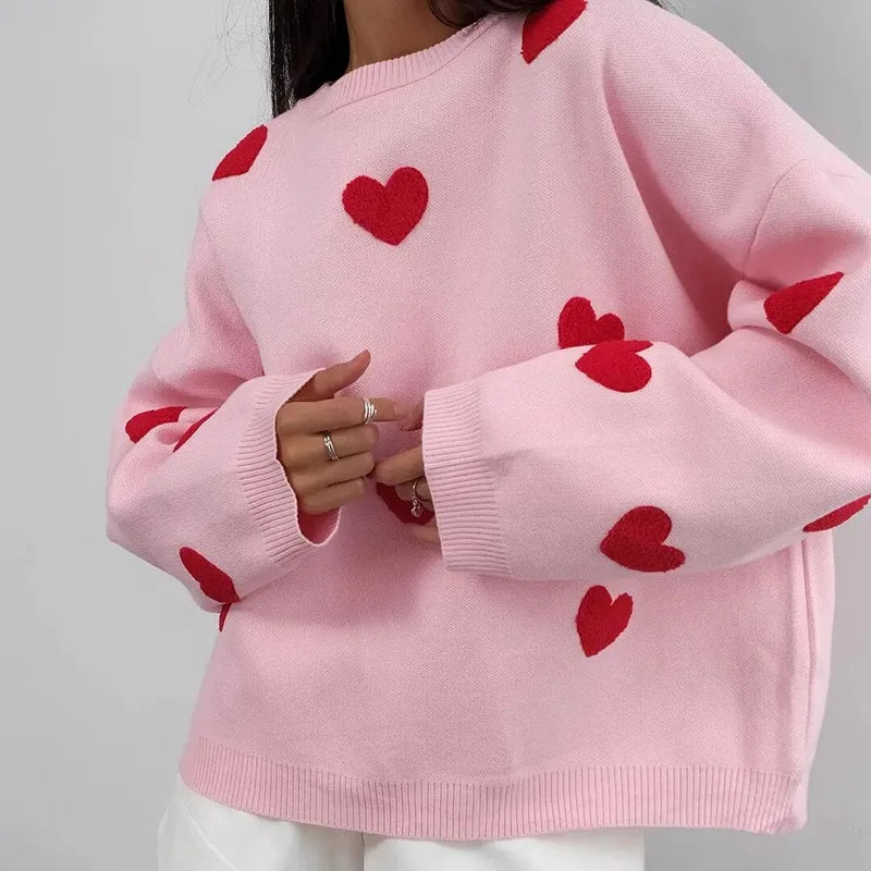 Women's Heart Pattern Sweater