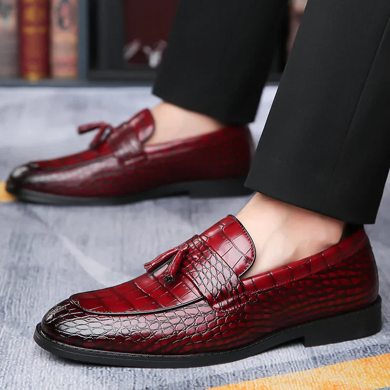 Men's Slip-On Dress Shoes Leather Black