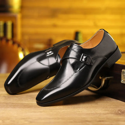 Men's Leather Monk Strap Loafers