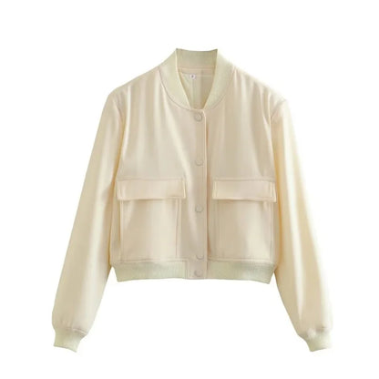Women's Bomber Jacket Lightweight Cotton Black