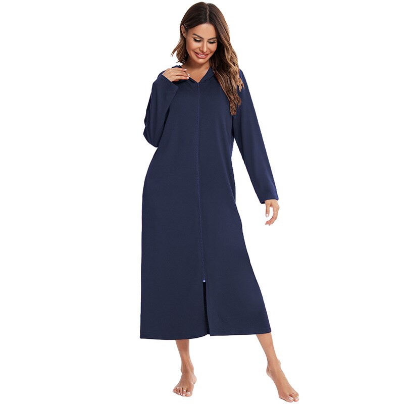 Women's Hooded Zip Up Nightdress