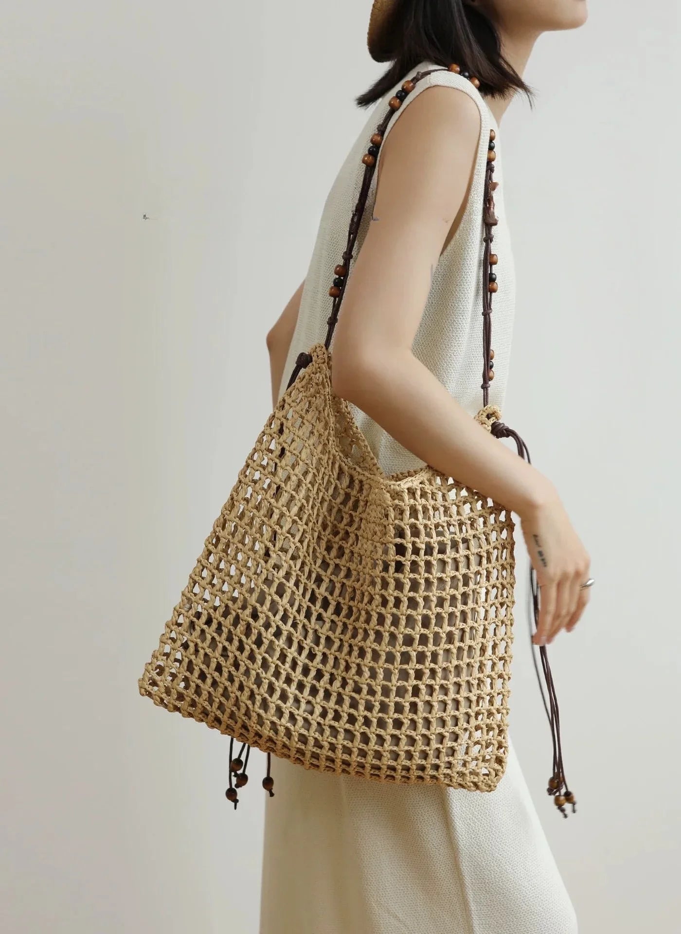 Solana Women's Straw Beach Tote Bag Natural
