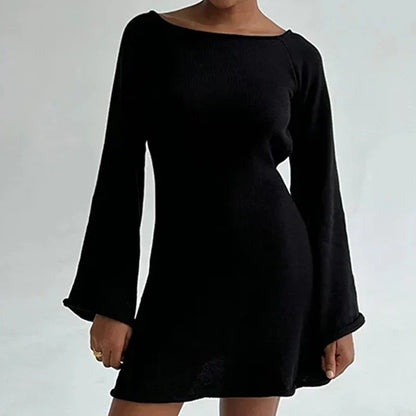 Chic Ladies Casual Sundress with Long Sleeves