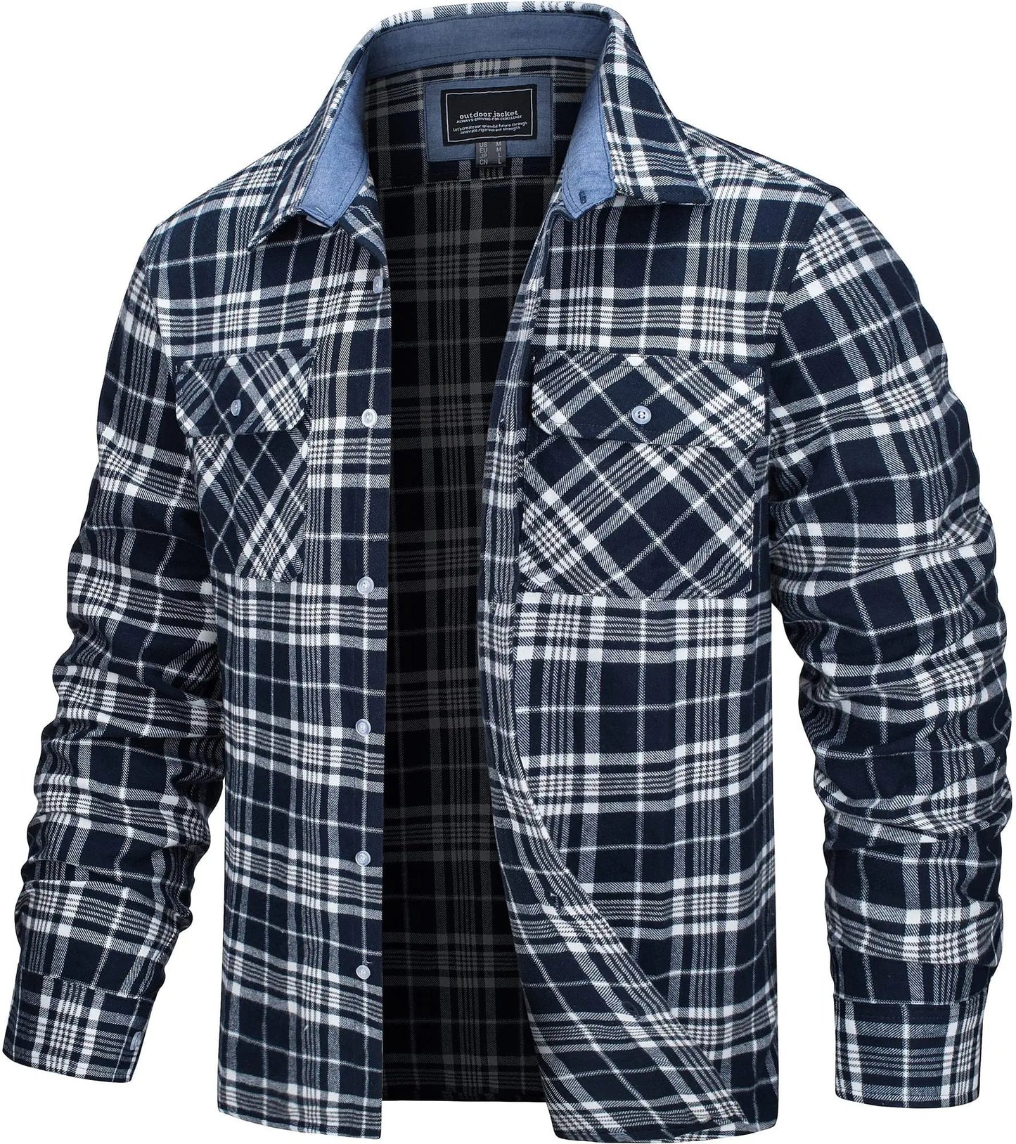 Cotton Checked Flannel Shirt Jacket
