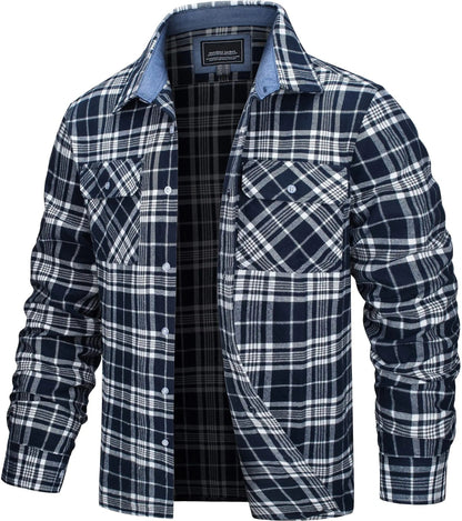 Cotton Checked Flannel Shirt Jacket