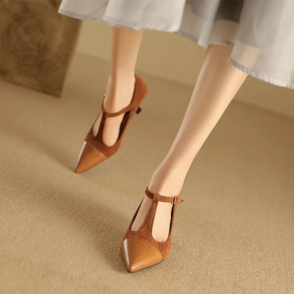 Elegant High Heel Leather Shoes