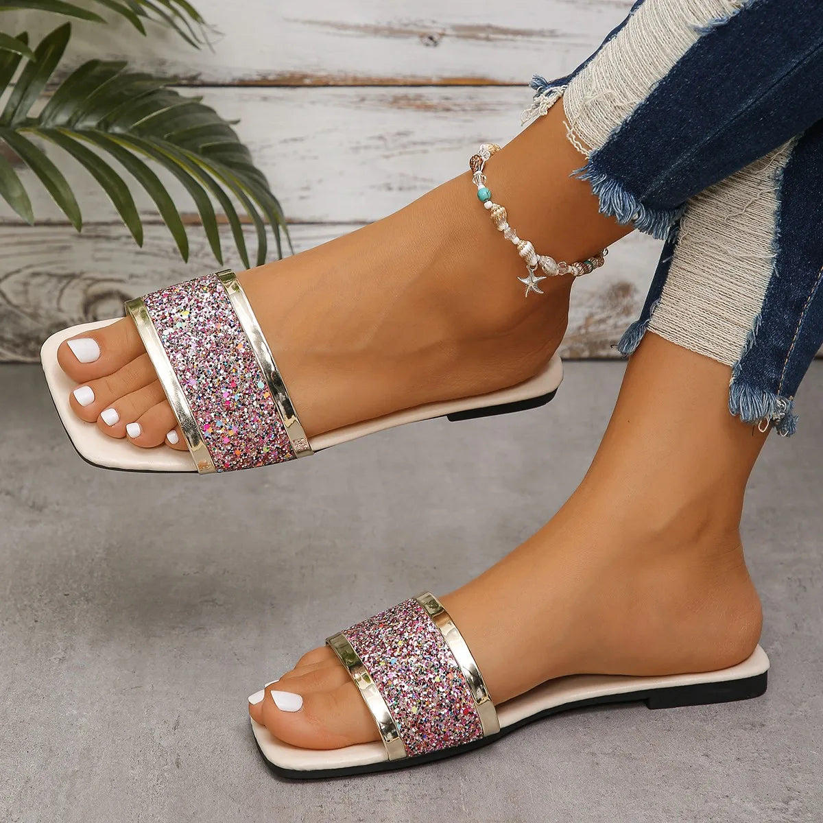 Women's Rhinestone Sandals Amber - VibreMode