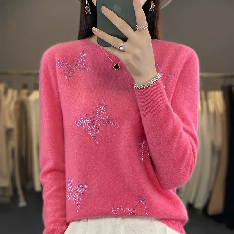 Colorful Butterfly Knit Sweater