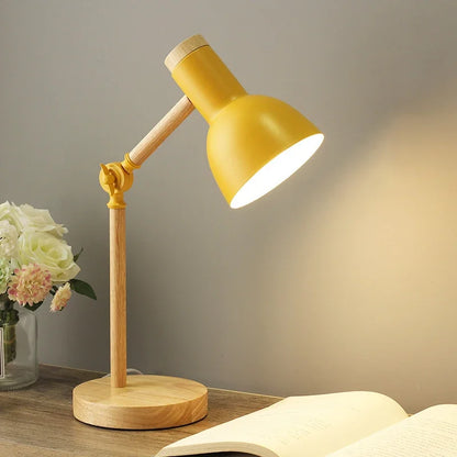 Adjustable Wooden Table Lamp