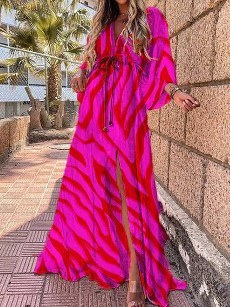 Women's Graphic Print Maxi Dress Colorful
